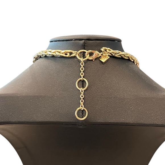 NECKLACE BANANA REPUBLIC Statement Necklace Rhinestones Faux Pearls Formal 20” - Picture 10 of 16